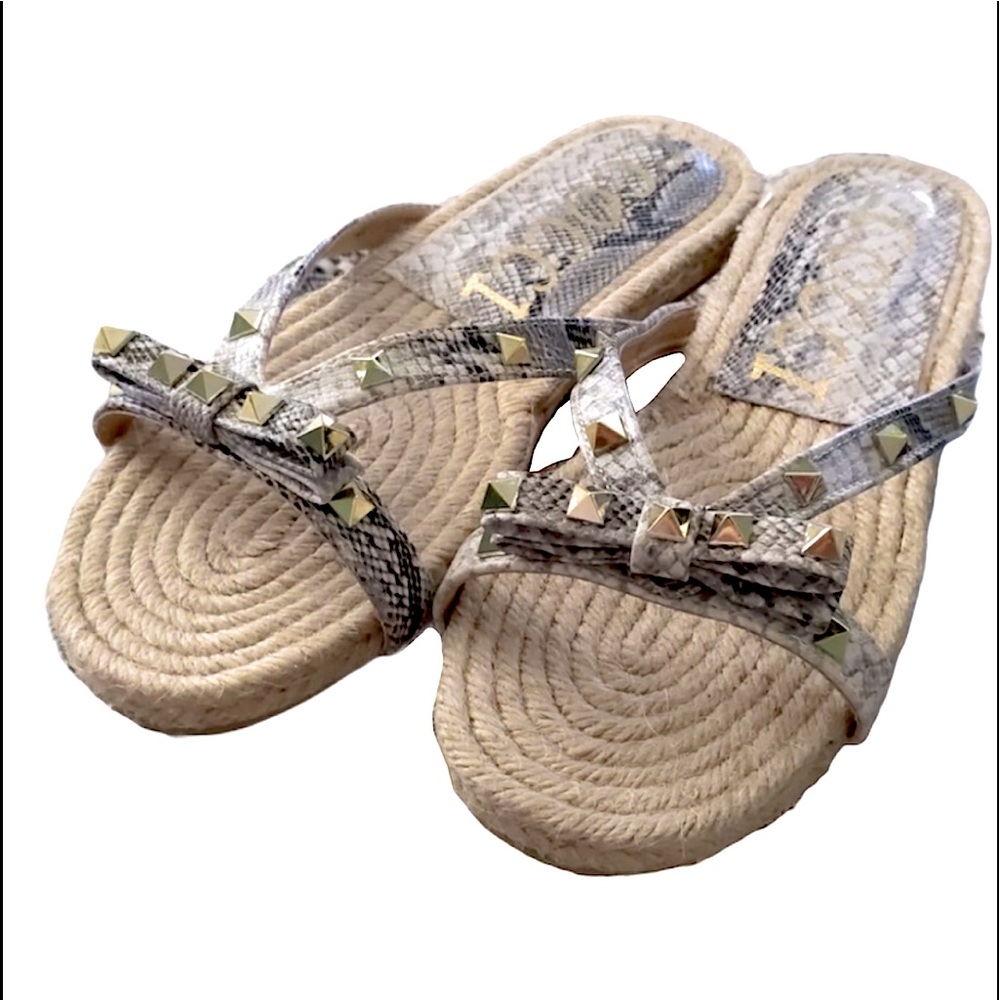 CCOCCI Delight Espadrille Rock Stud Snake Sandals